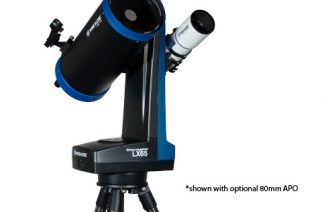 Meade’s new LX65 8-inch ACF, shown also carrying an optional 80-mm apo.